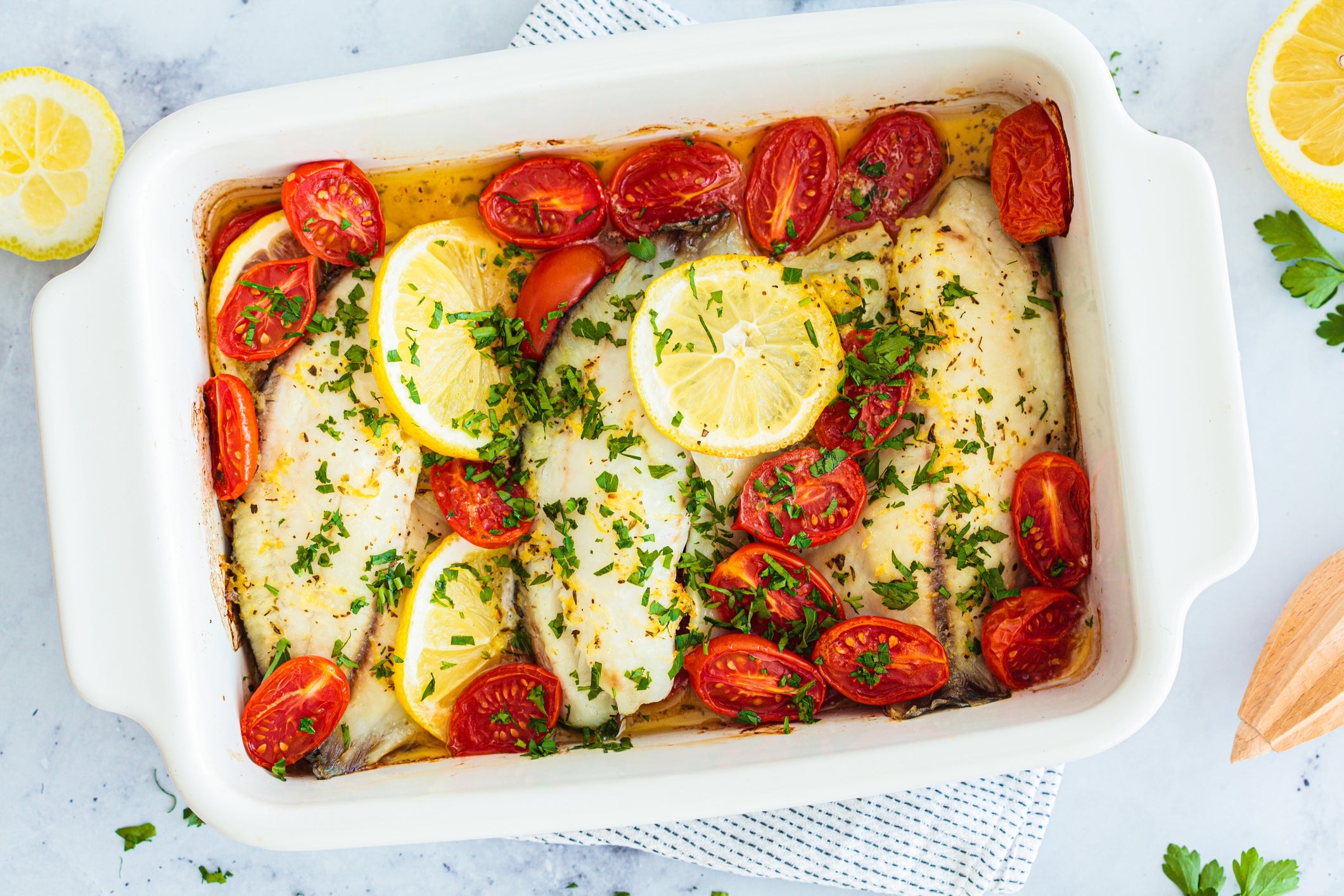 Baked Cod with Tomatoes and Basil1