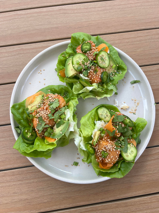 Honey Sriracha Salmon Lettuce Cups