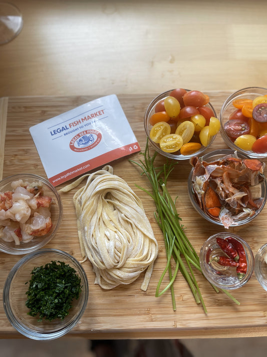 Lobster Pasta and Seared Filet Mignon Ingredients