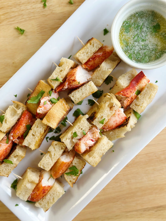 5-Ingredient Garlic Butter Lobster Roll Skewers