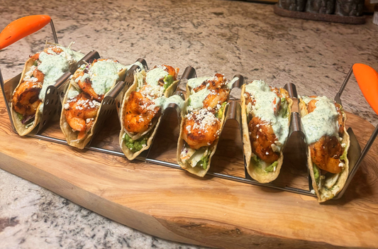 Spicy Garlic Cilantro Lime Shrimp Tacos