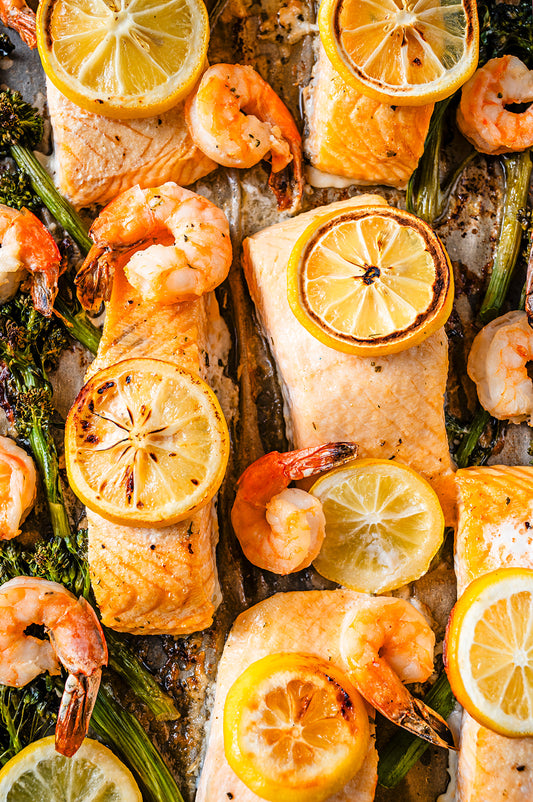 One-Pan Baked Salmon and Shrimp