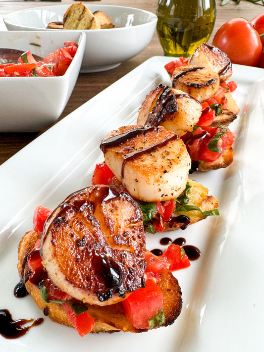 Seared Scallop Bruschetta Crostini