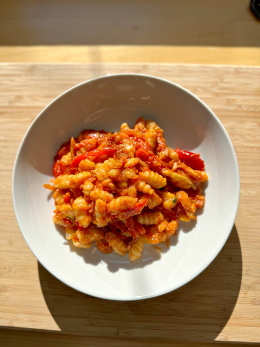 Cod and Peperonata Pasta