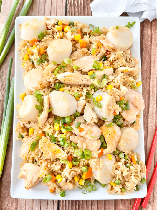 Scallop and Salmon Fried Rice