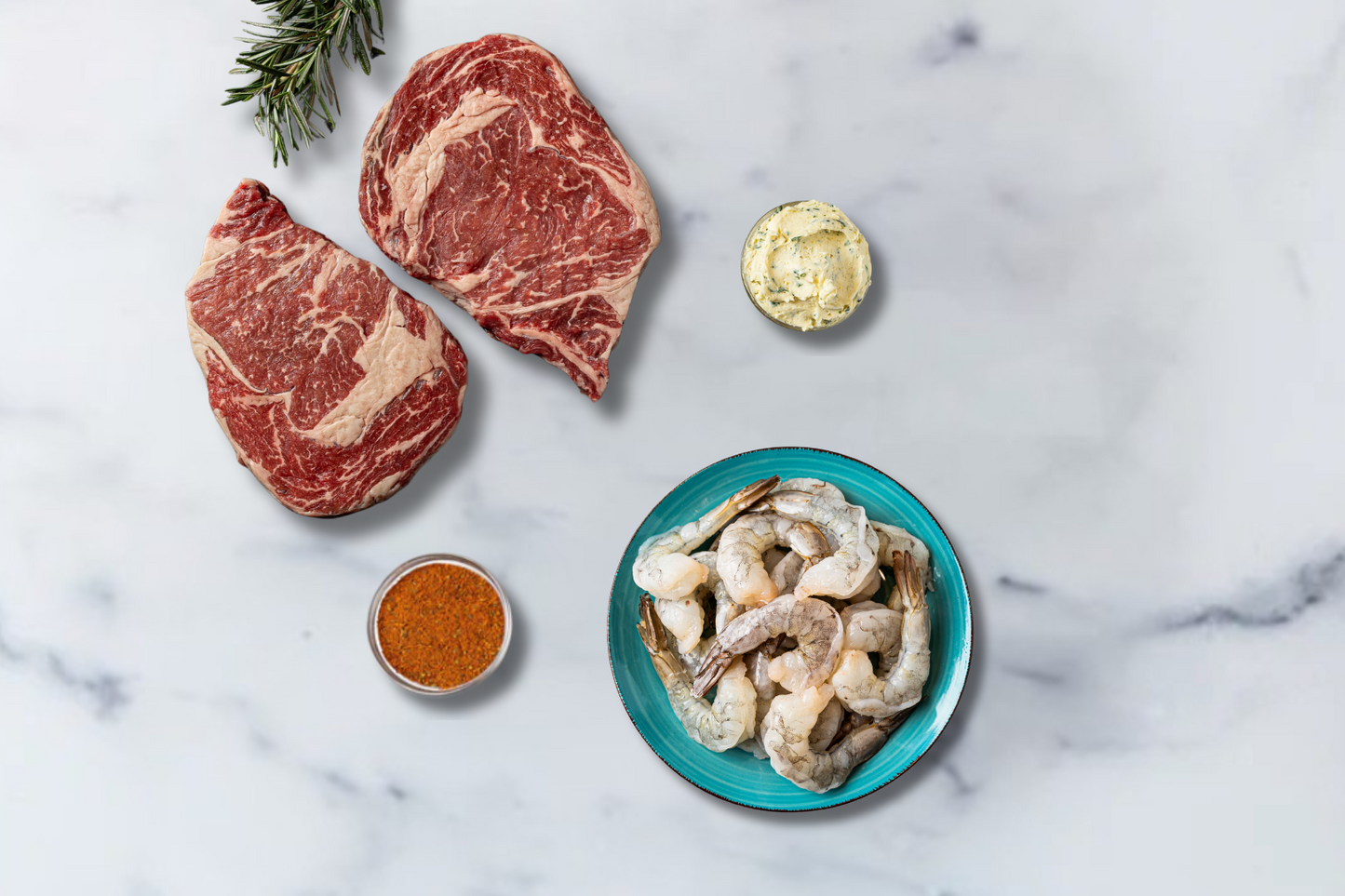 Dry Aged Ribeye & Shrimp Dinner