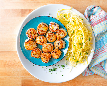 Sea scallops with zucchini noodles