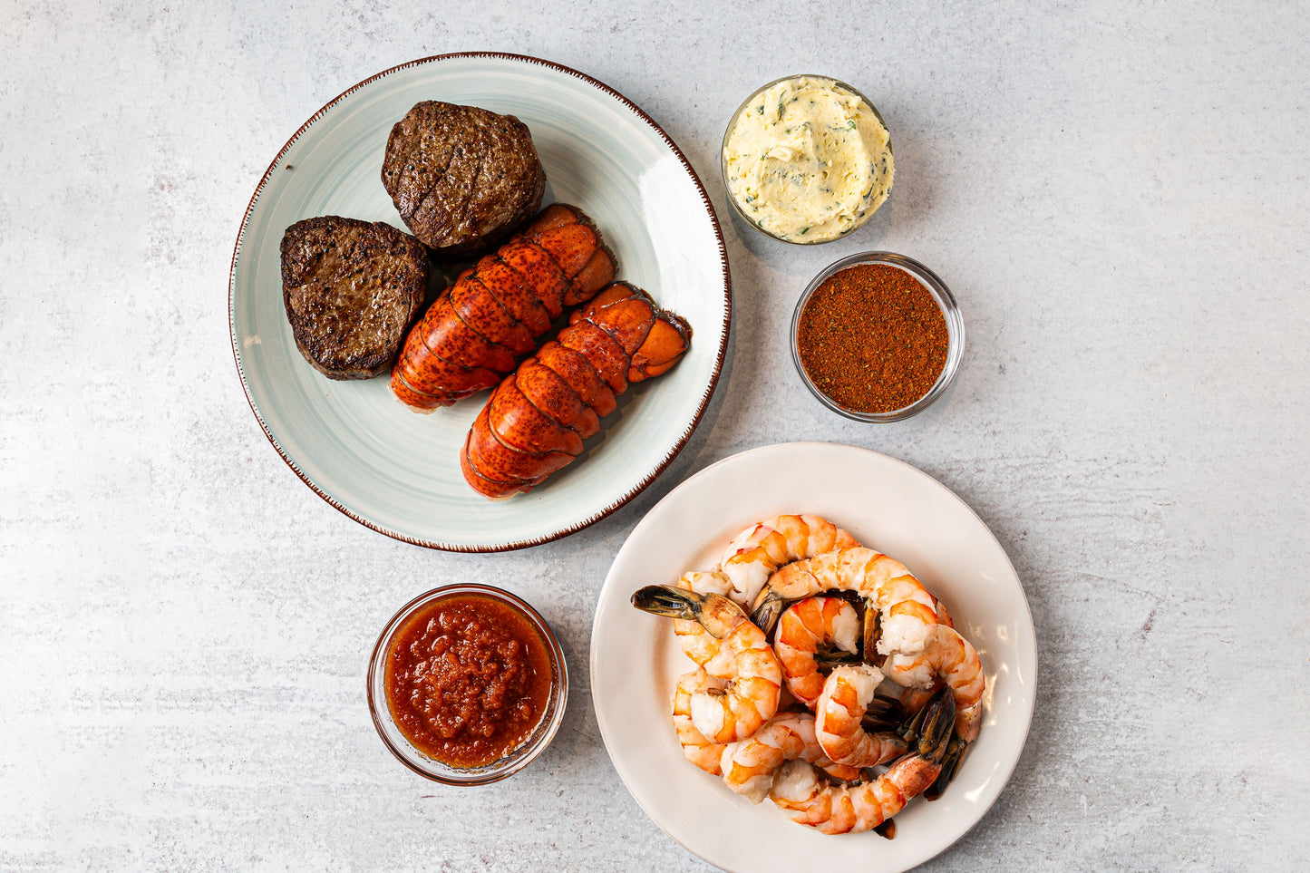 Steak, Lobster and Shrimp Dinner