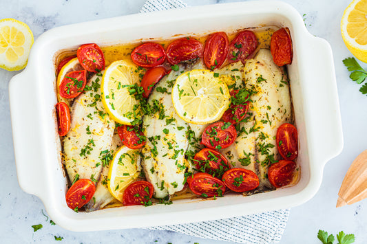 Baked Cod with Tomatoes and Basil