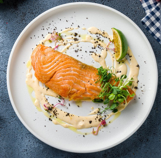 Poached salmon filet