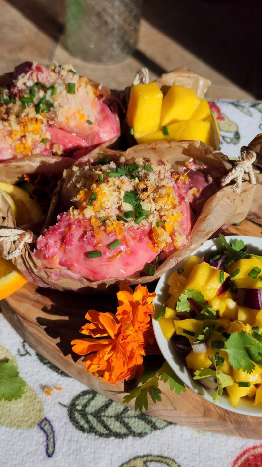 Braided Citrus Salmon with Mango Salsa