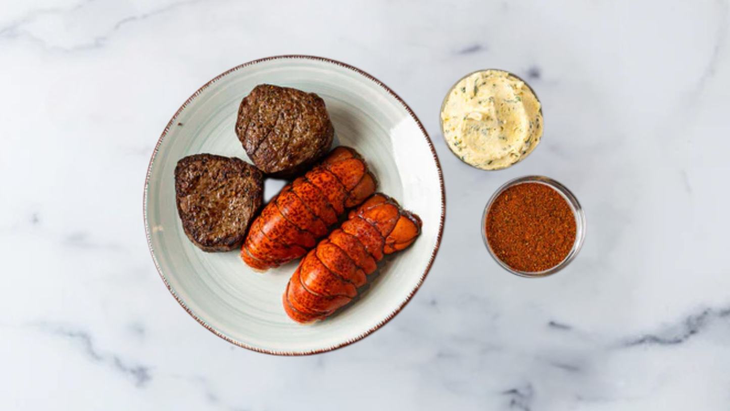 Filet Mignon and Lobster Tail Dinner For 2